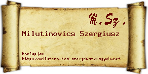 Milutinovics Szergiusz névjegykártya